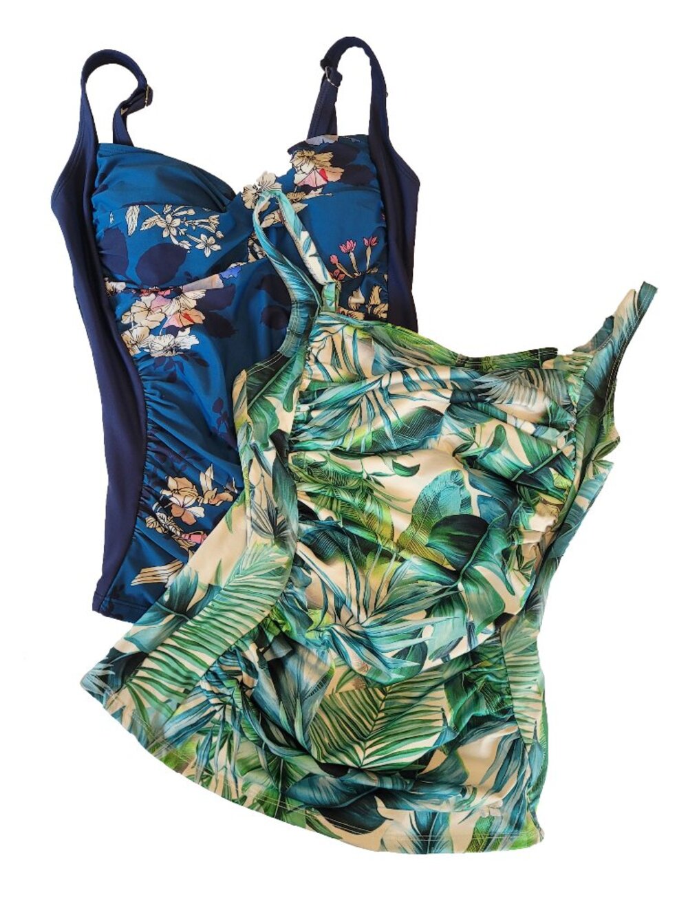 2 Hapari Rouched Tankini Tops Size M